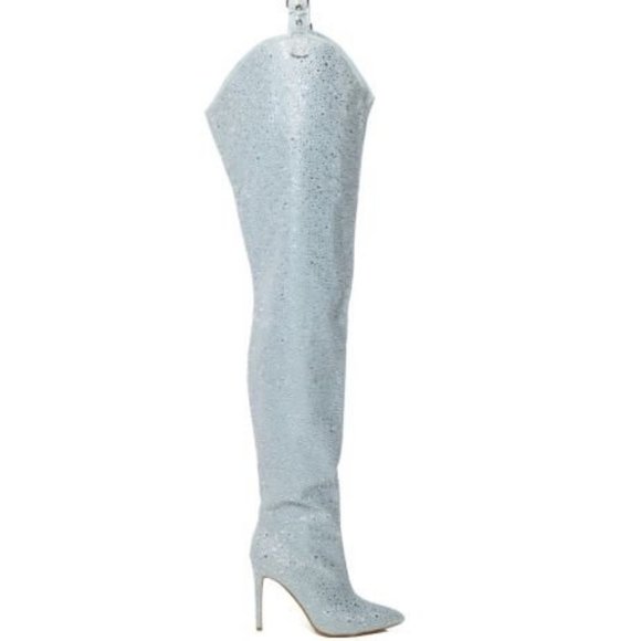 Chap My Hide Denim Rhinestone Boots - Picture 4 of 6